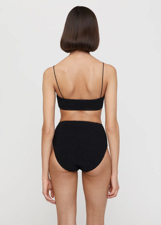 Smocked Black Bikini Top | TOTEME | Swimwear | Balcone Store