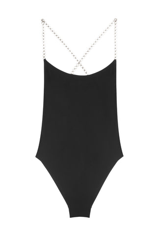 Uno Black Swimsuit with Silver Chain | LIDO | Swimwear | Balcone Store