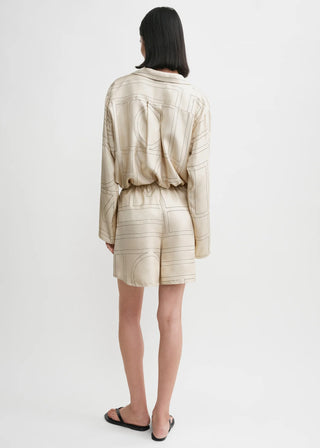 Monogram Embroidered Silk Shorts | TOTEME | | Balcone Store