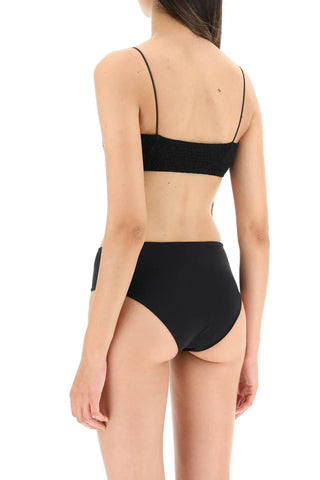 Smocked Black Bikini Top | TOTEME | Swimwear | Balcone Store