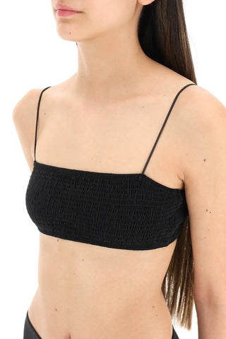 Smocked Black Bikini Top | TOTEME | Swimwear | Balcone Store