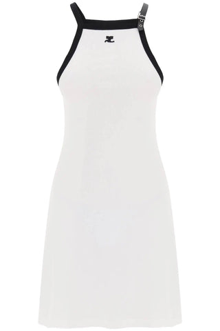White Pin-Buckle Mini Dress | COURRÈGES | Dress | Balcone Store