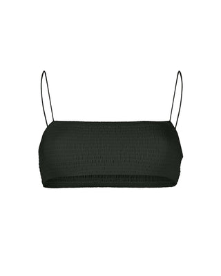 Smocked Black Bikini Top | TOTEME | Swimwear | Balcone Store