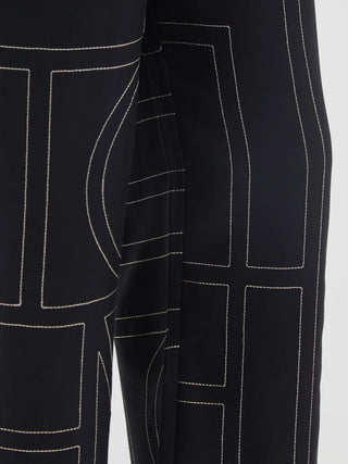 Monogram Embroidered Silk Lounge Pants | TOTEME | | Balcone Store