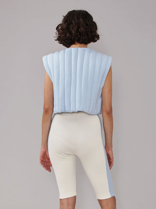 Cropped Padded Vest Baby Blue | HAREM LONDON | Vest | Balcone Store