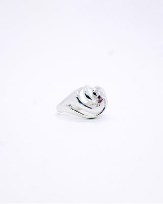 Afloat Ring in Sterling Silver and Rhodolite