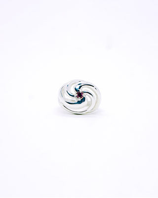 Afloat Ring in Sterling Silver and Rhodolite