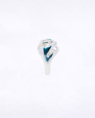 Afloat Ring in Sterling Silver and Ice Blue Topaz