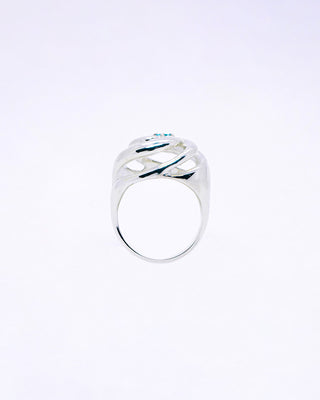 Afloat Ring in Sterling Silver and Ice Blue Topaz