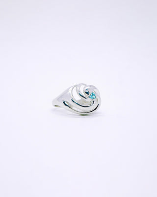 Afloat Ring in Sterling Silver and Ice Blue Topaz