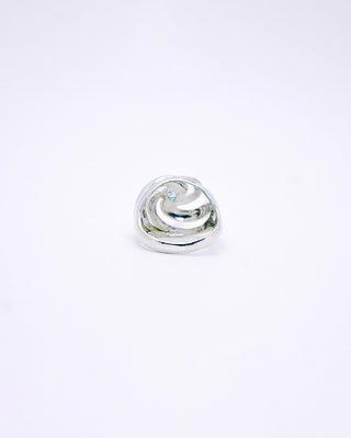 Afloat Ring in Sterling Silver and Ice Blue Topaz