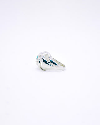 Afloat Ring in Sterling Silver and Ice Blue Topaz