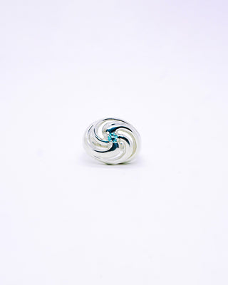 Afloat Ring in Sterling Silver and Ice Blue Topaz