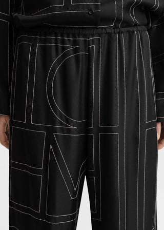 Monogram Embroidered Silk Lounge Pants | TOTEME | | Balcone Store