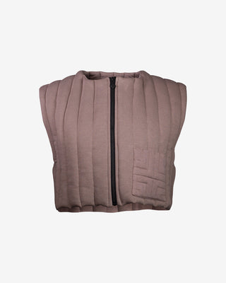 Cropped Padded Vest Mocha | HAREM LONDON | Vest | Balcone Store