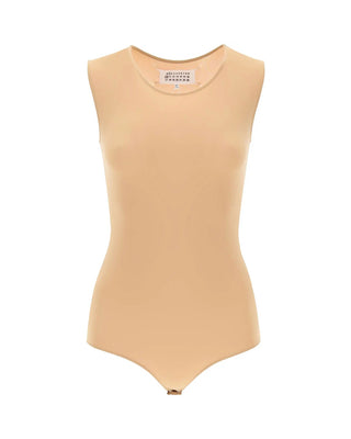 Sleeveless Lycra Bodysuit Almond Beige | MAISON MARGIELA | Body | Balcone Store