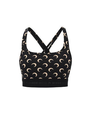 Black All Over Moon Sports Bra | MARINE SERRE | Top | Balcone Store