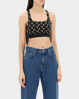 Black All Over Moon Sports Bra