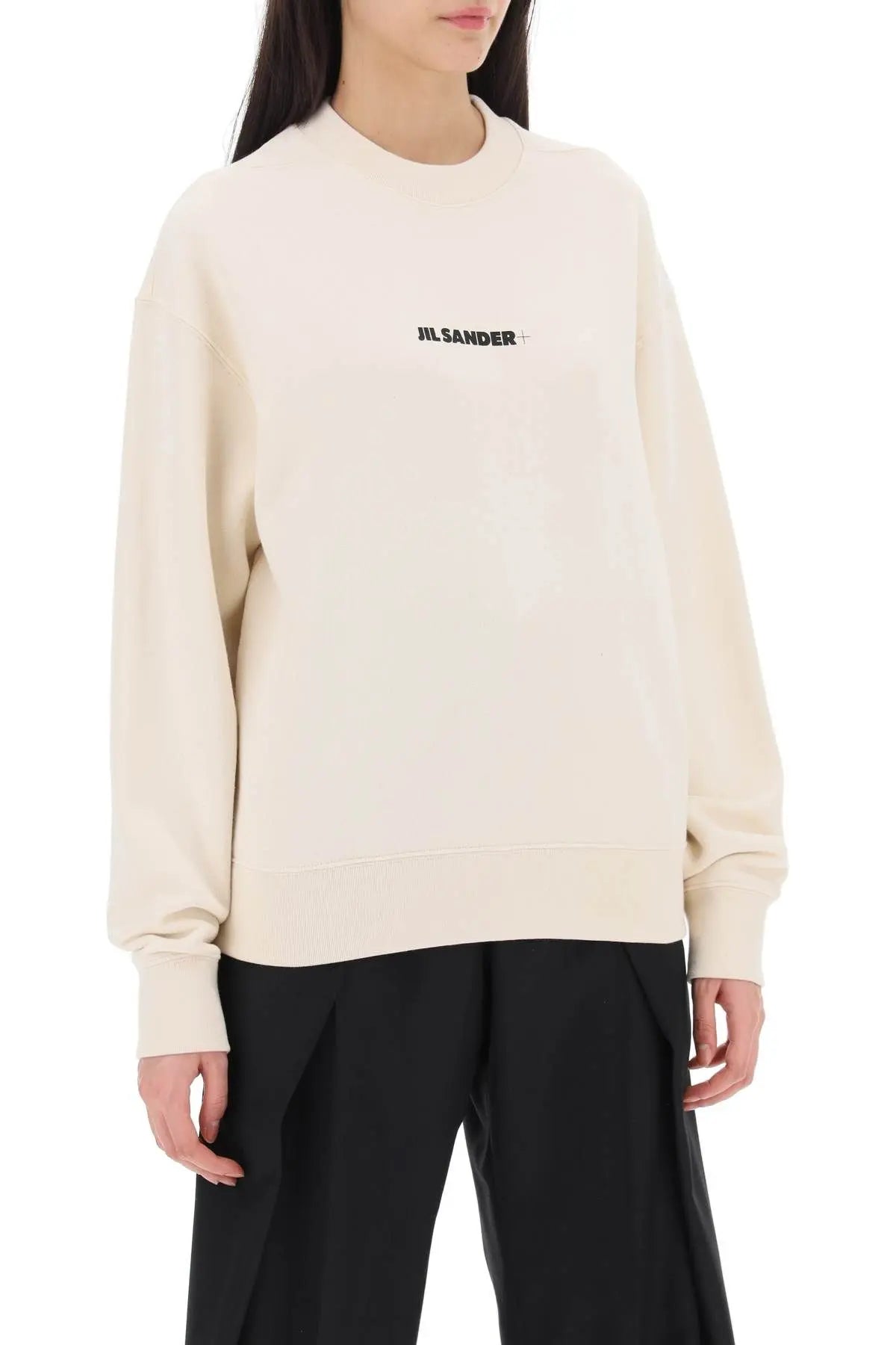 Jil Sander I Off-White Oversized Logo Print Sweatshirt – Balcone Jil Sander I Off-White Oversized Logo Print Sweatshirt – Balcone