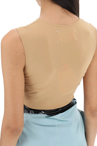 Sleeveless Lycra Bodysuit Almond Beige | MAISON MARGIELA | Body | Balcone Store