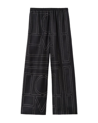 Monogram Embroidered Silk Lounge Pants | TOTEME | | Balcone Store