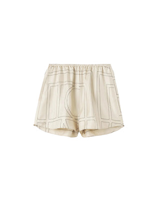 Monogram Embroidered Silk Shorts | TOTEME | | Balcone Store